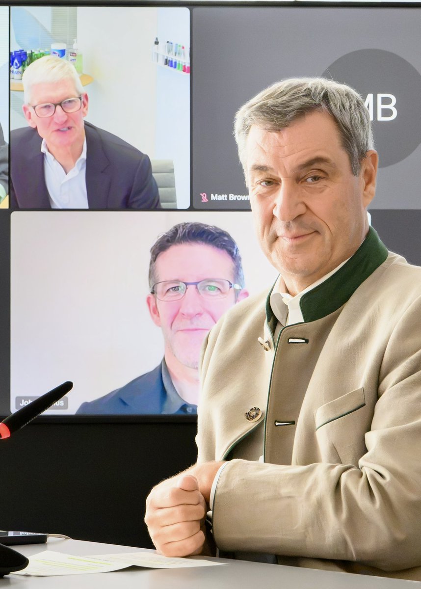 Τι συζήτησαν Tim Cook και John Ternus με τον πρωθυπουργό της Βαυαρίας σε διαδικτυακή συνάντηση