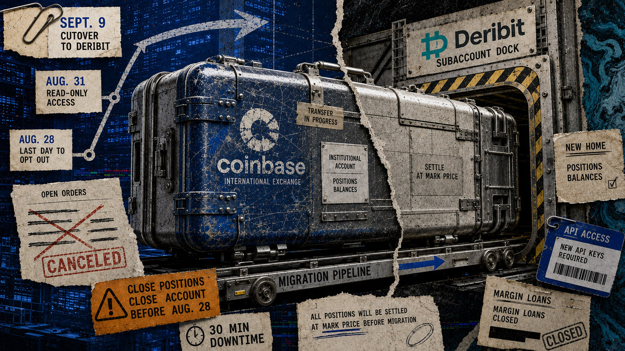 Επίσημο χρονοδιάγραμμα για το Deribit swap της Coinbase στις 9 Σεπτεμβρίου