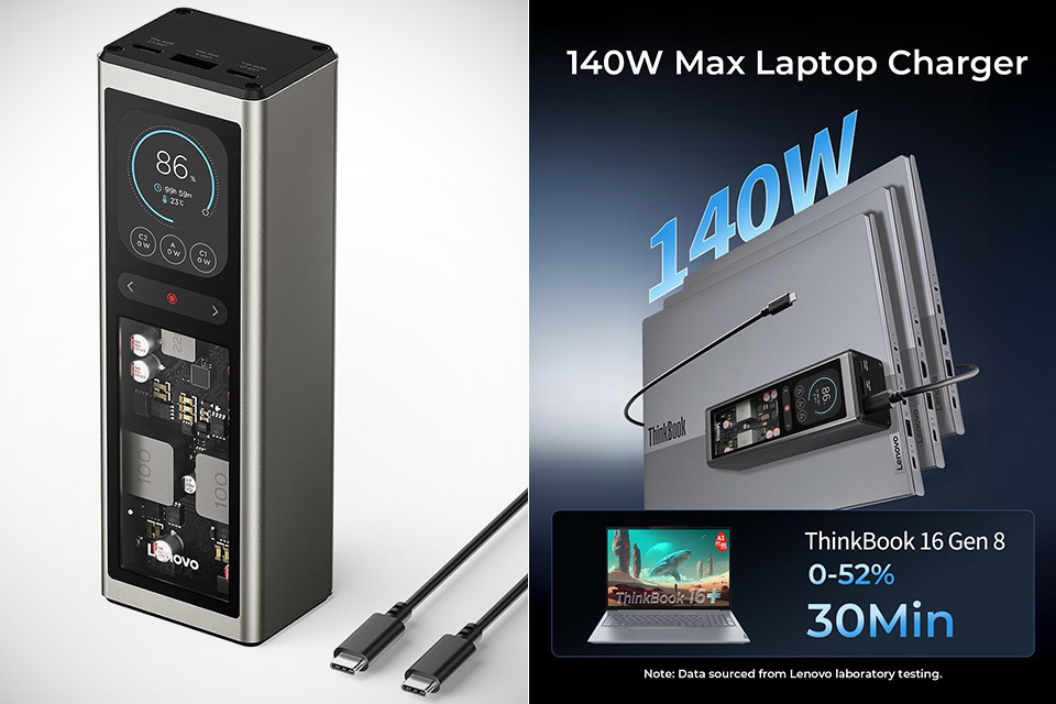 Νέο power bank της Lenovo με διαφανή σχεδίαση και οθόνη 2,01"